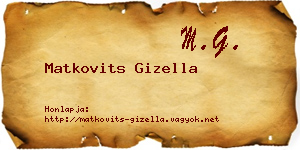 Matkovits Gizella névjegykártya