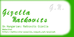 gizella matkovits business card